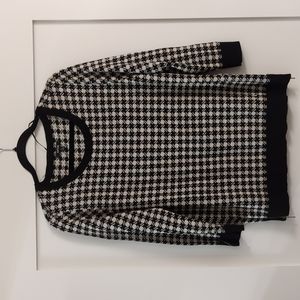Apt 9 XL Black & White Hounds toothesque 3/4 Sleeve Light Sweater